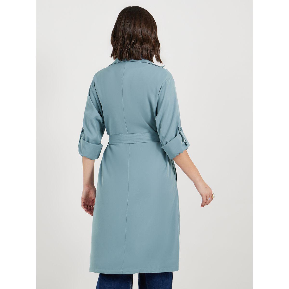 معطف ترنش بطول الركبة مع قصة عادية-women-clothing-coatsandjackets-coats-image-5