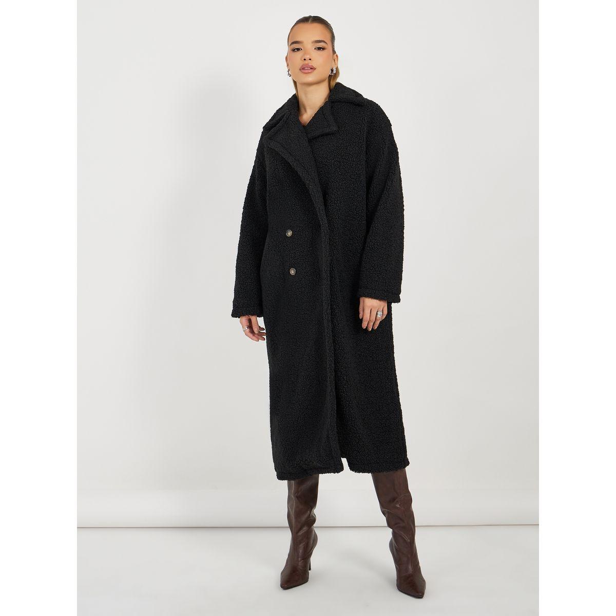 معطف ميدي فضفاض بصدر مزدوج وفرو صناعي-women-clothing-coatsandjackets-coats-image-3