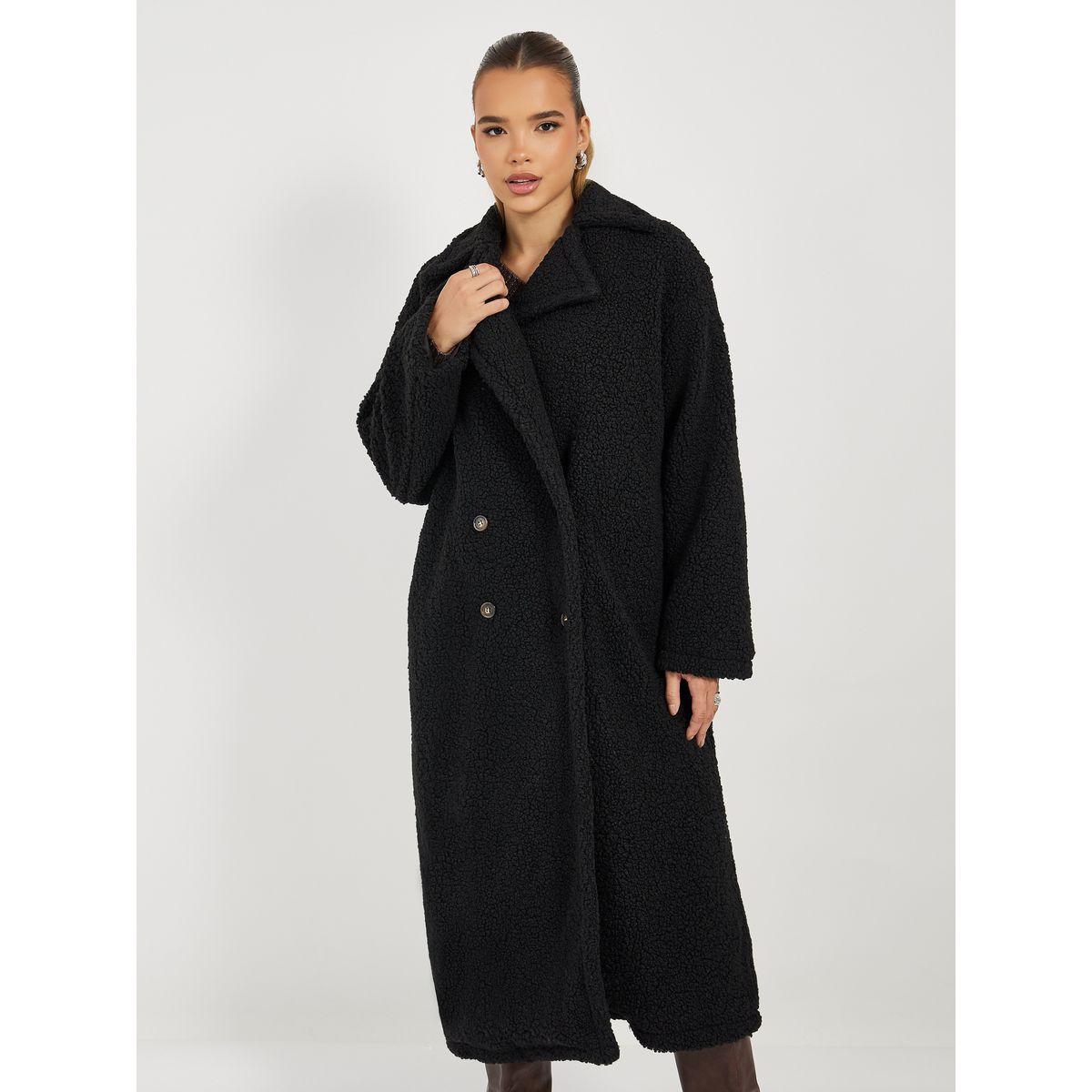 معطف ميدي فضفاض بصدر مزدوج وفرو صناعي-women-clothing-coatsandjackets-coats-image-4