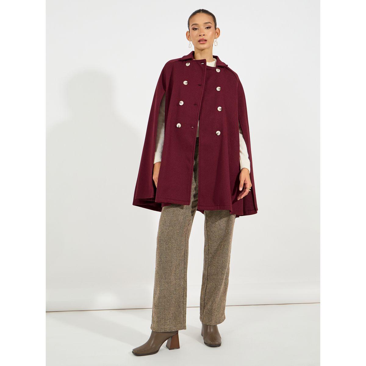 معطف فضفاض بنمط كيب-women-winterwear-coatsandjackets-coats-image-2