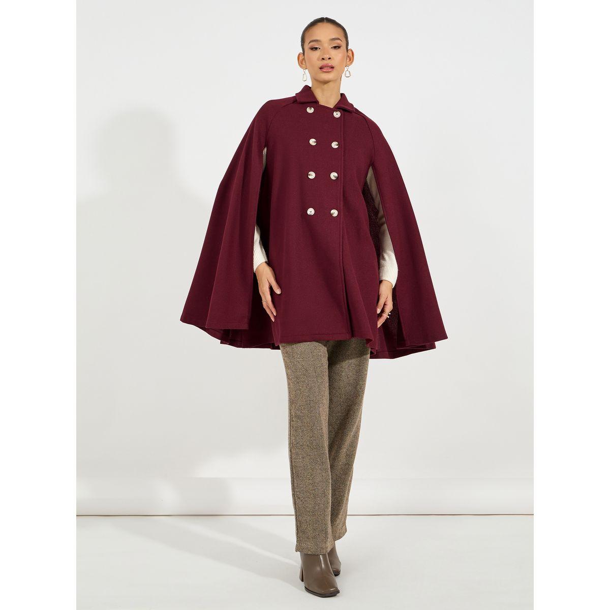 Styli Oversized Longline Wool Like Cape Coat-women-winterwear-coatsandjackets-coats-image-3