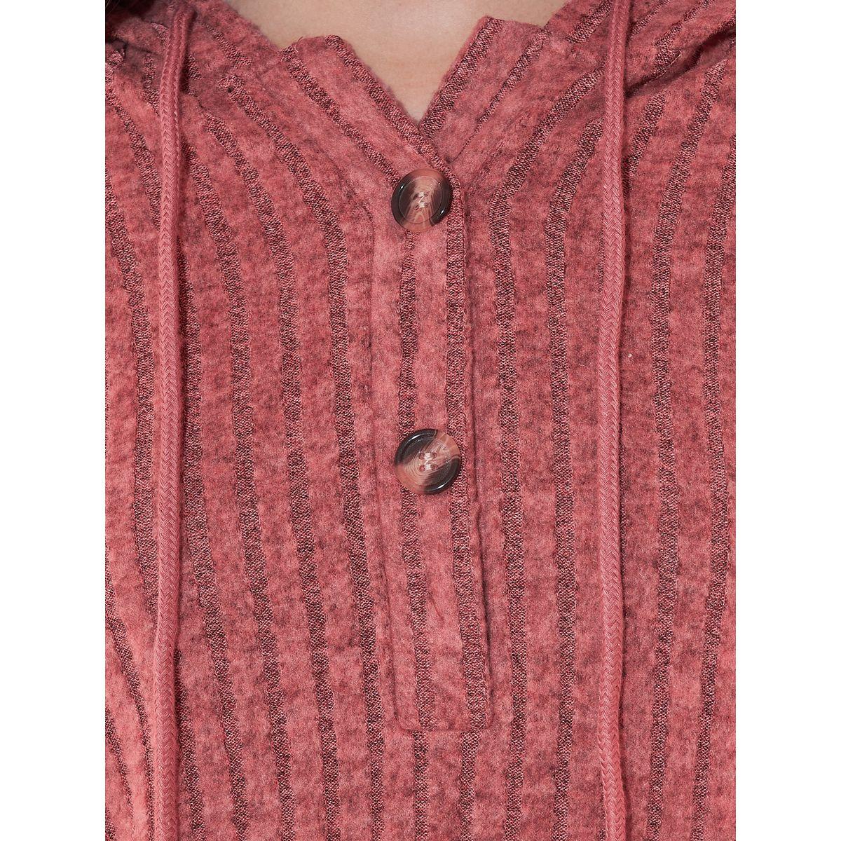 هودي بتفاصيل بارزة الملمس مع أربطة-women-winterwear-hoodiesandsweatshirts-hoodies-image-3