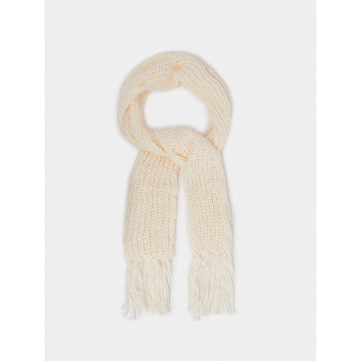 Tasseled Edge Knitted Scarf-women-winterwear-scarves-image-1