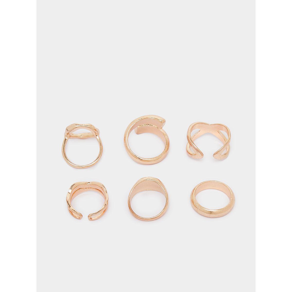 Styli Set of 6 - Assorted Textured Rings-women-watchesandjewellery-jewellery-rings-image-2