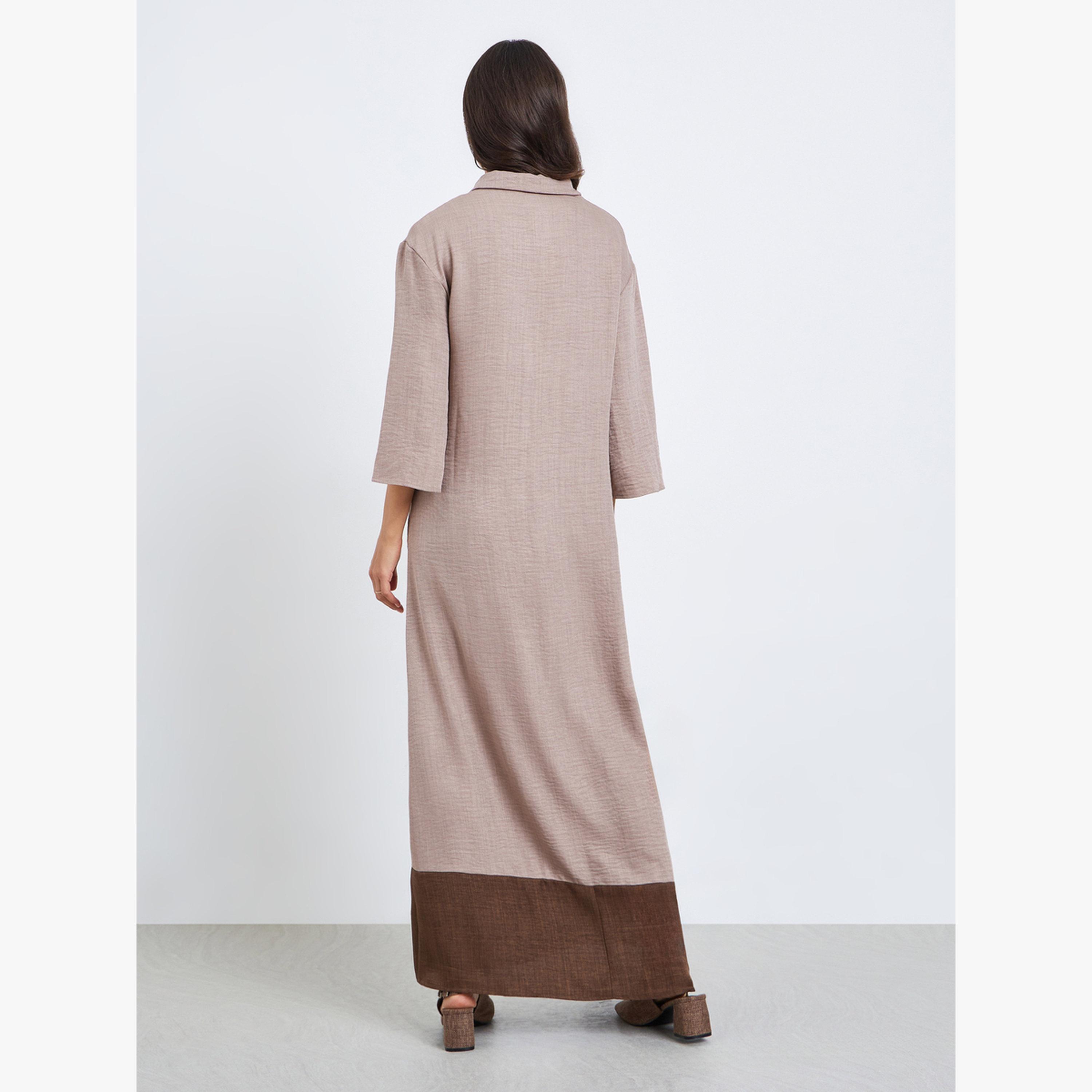 جلابية بياقة وحافة متباينة-women-arabicclothing-jalabiyas-image-5