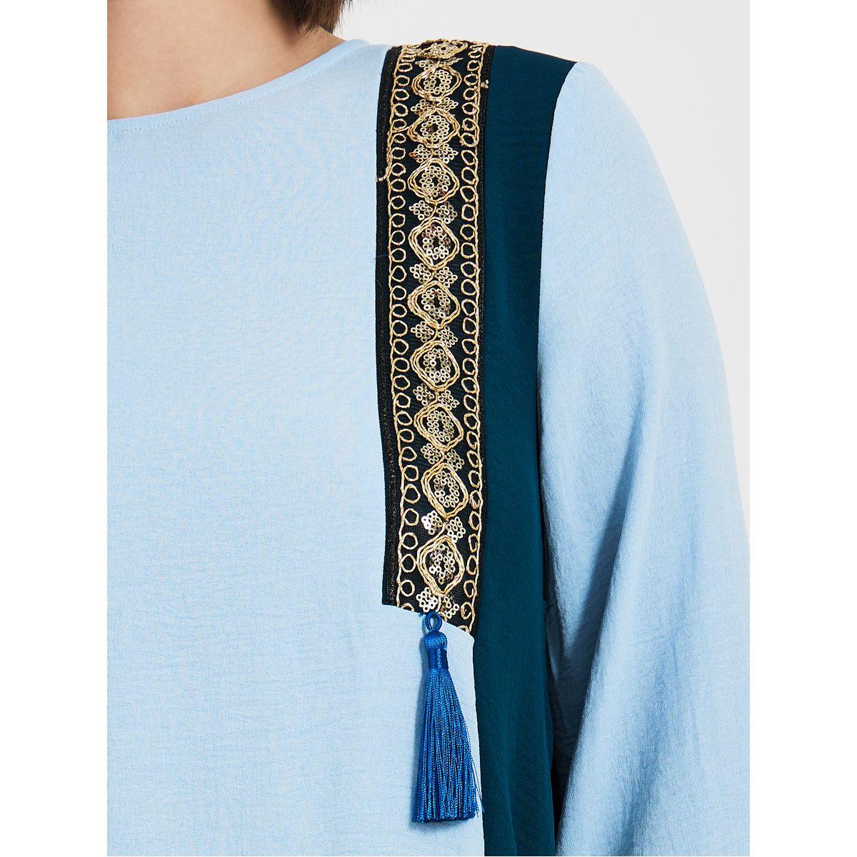 جلابية بتفاصيل مُتباينة وشراشيب-women-arabicclothing-jalabiyas-image-3