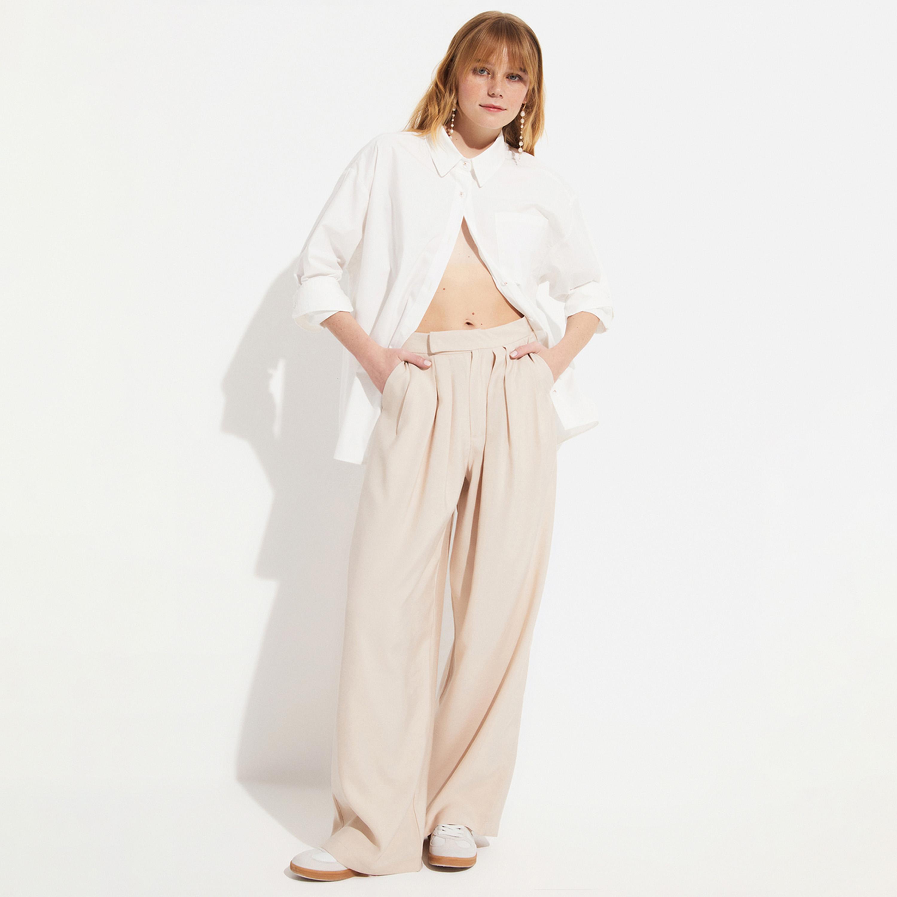 June Straight Cut Pleated Modal Woven Pants-women-clothing-bottoms-trousers-image-3