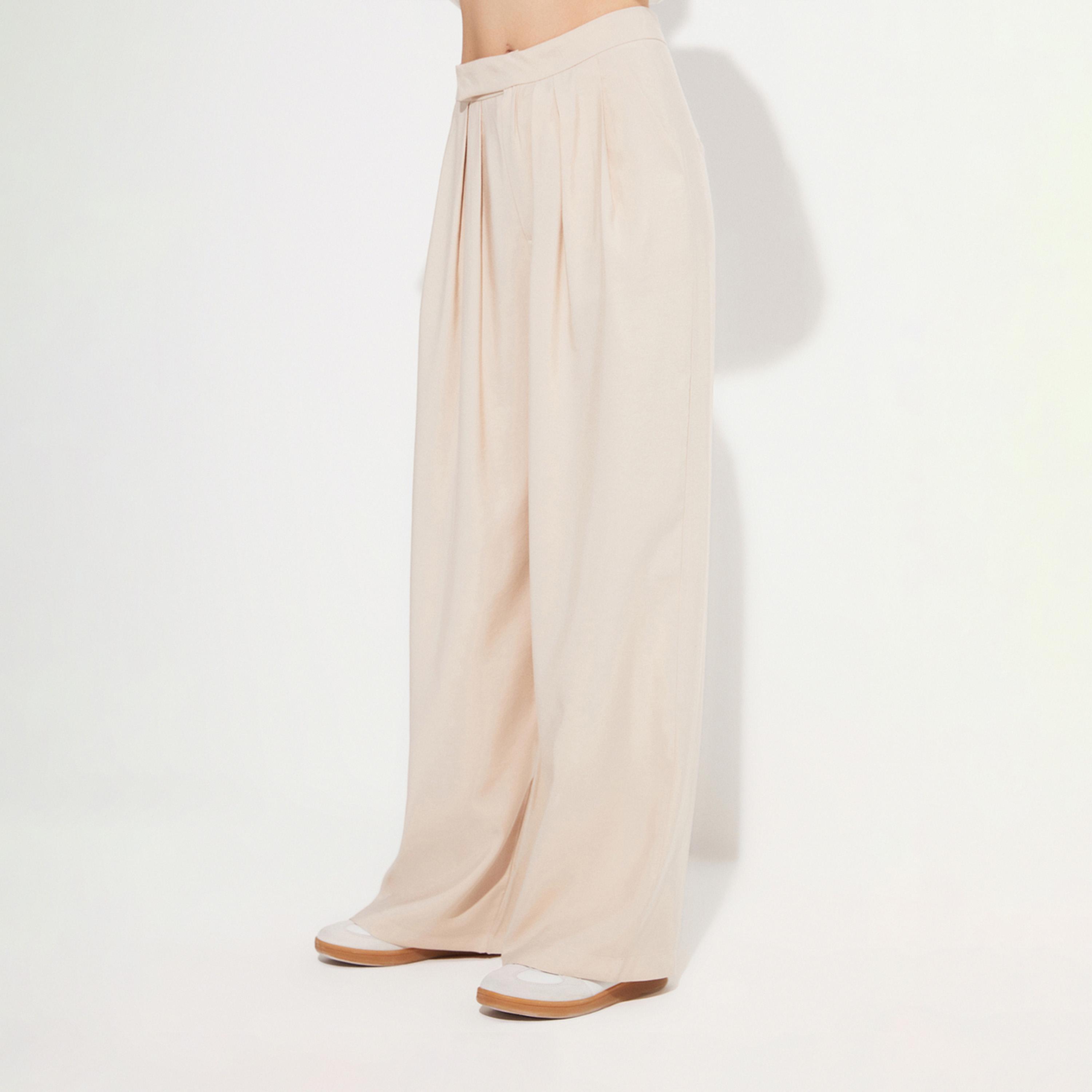 June Straight Cut Pleated Modal Woven Pants-women-clothing-bottoms-trousers-image-4