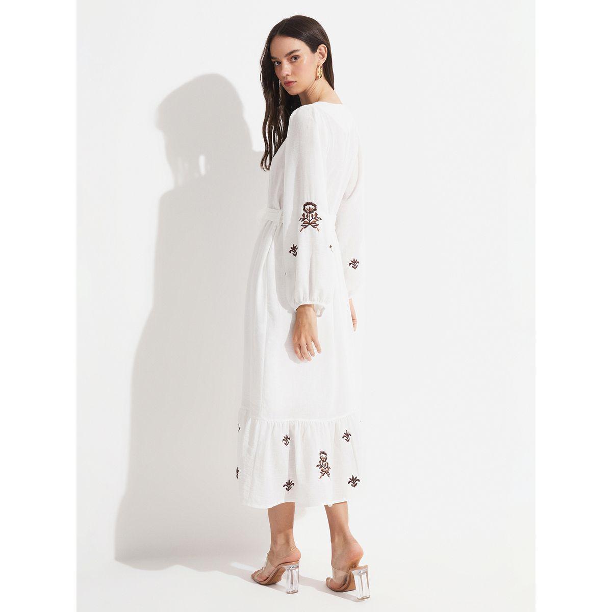 فستان ميدي بتفاصيل مُطرّزة مع أربطة-women-clothing-dresses-image-3