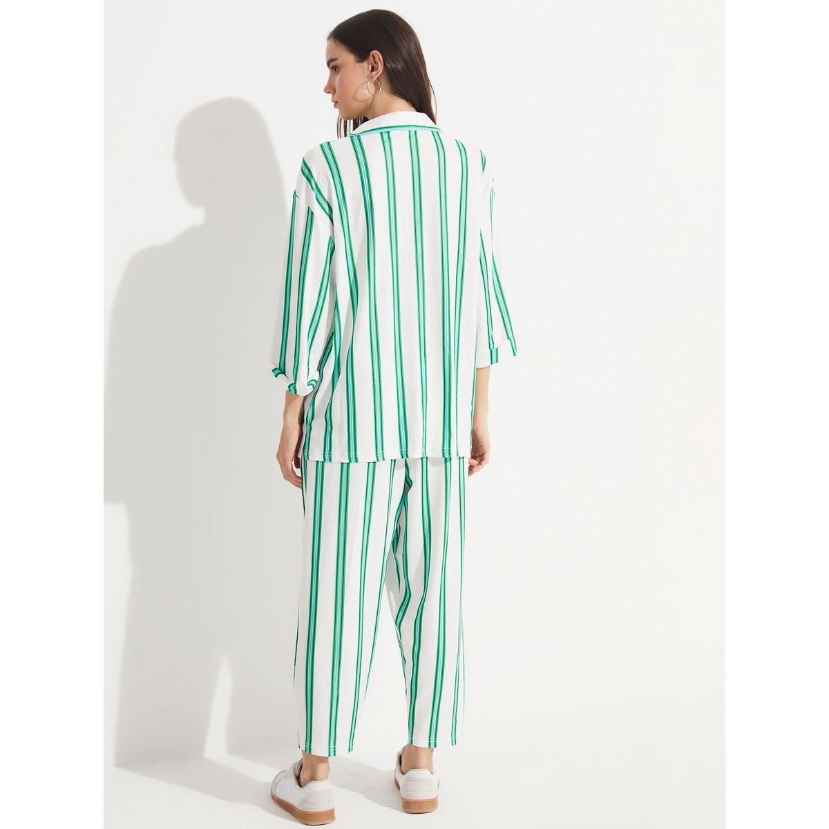 June Relaxed Fit Striped Shirt & Woven Pants Co-Ords-women-clothing-coordsets-image-2
