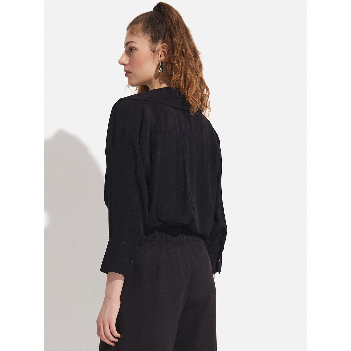 بلوزة منسوجة بقصة عادية وياقة سبريد-women-clothing-shirtsandblouses-shirts-image-4