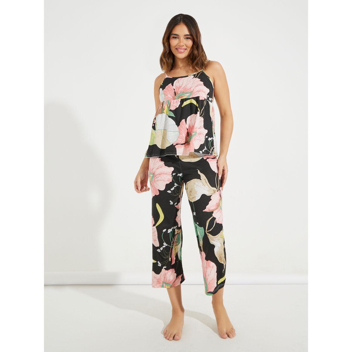 Styli Unwind Pack of 3- Floral Large Scale Cami, Robe & Pyjama-women-clothing-nightwear-pyjamas-longsets-image-3