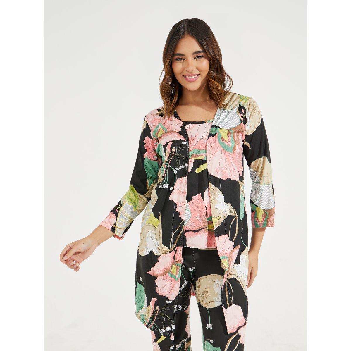 Styli Unwind Pack of 3- Floral Large Scale Cami, Robe & Pyjama-women-clothing-nightwear-pyjamas-longsets-image-4