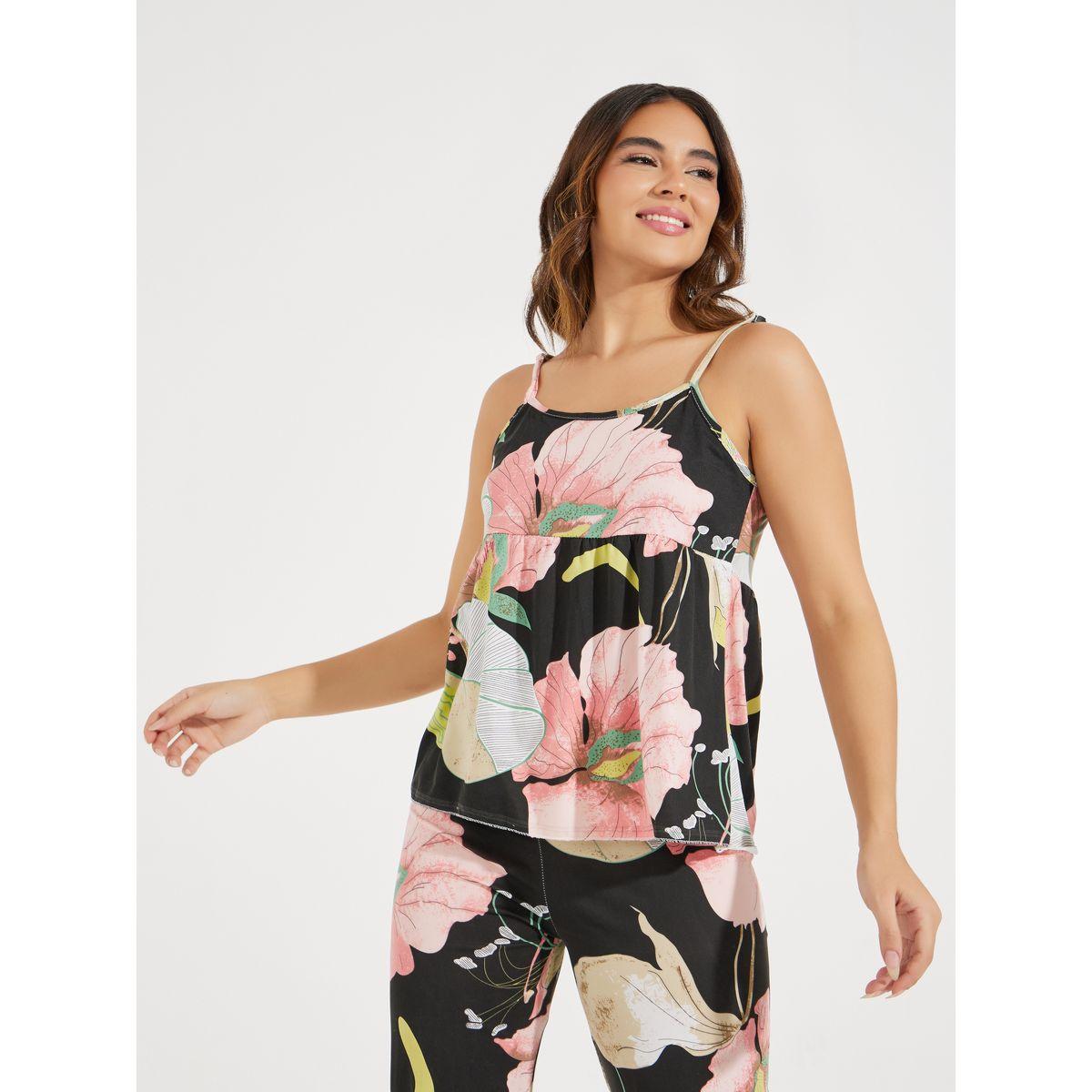 Styli Unwind Pack of 3- Floral Large Scale Cami, Robe & Pyjama-women-clothing-nightwear-pyjamas-longsets-image-6