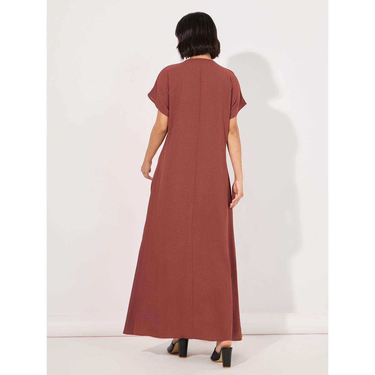 فستان طويل سادة مزين بأزرار-women-arabicclothing-jalabiyas-image-5
