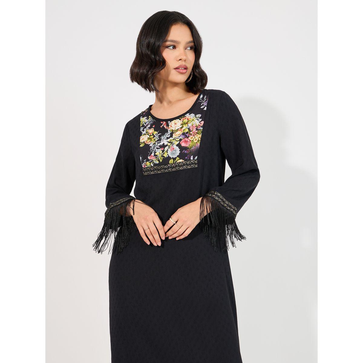 جلابية طويلة مطبعة مع تفاصيل شراشيب-women-arabicclothing-jalabiyas-image-2