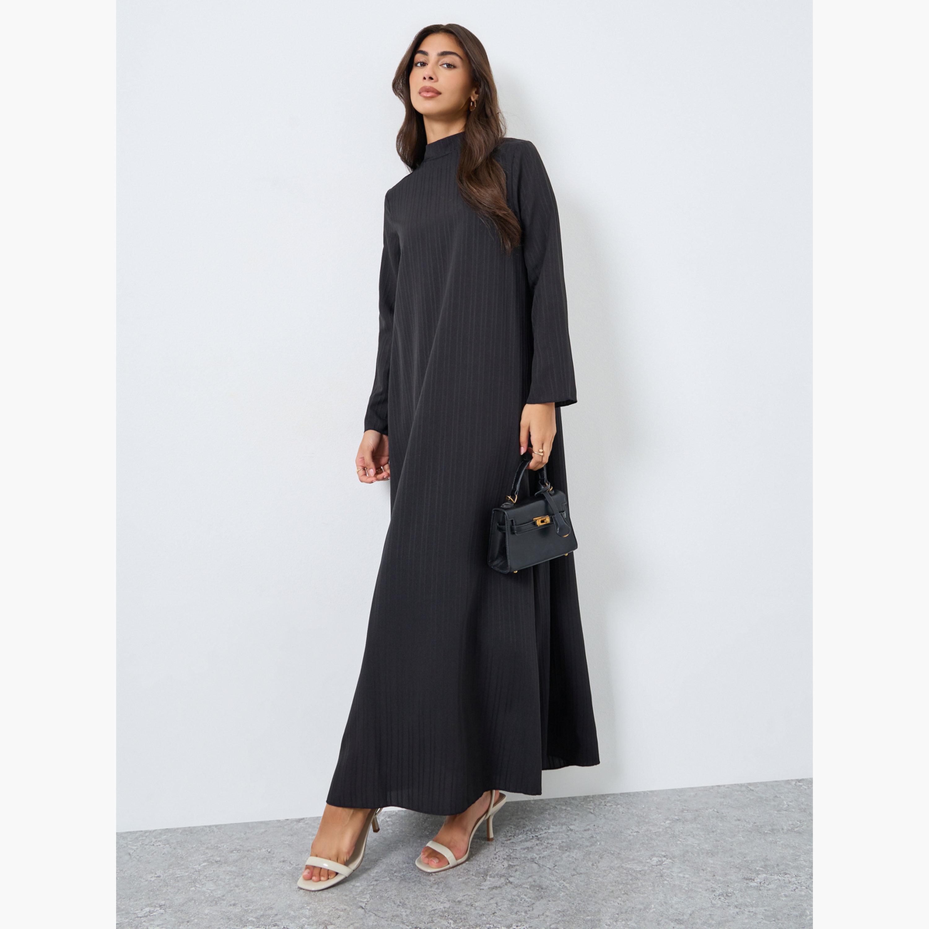 ستايلي - جلابية برقبة عالية ومزخرفة-women-arabicclothing-jalabiyas-image-1