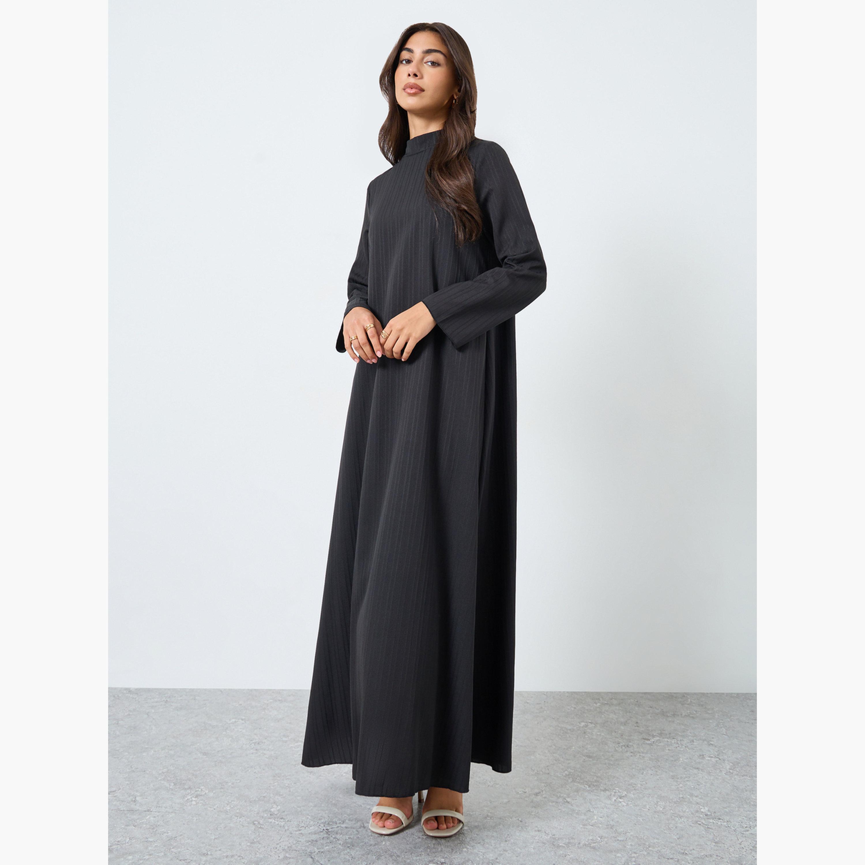 Styli Textured High Neck Jalabiya-women-arabicclothing-jalabiyas-image-2