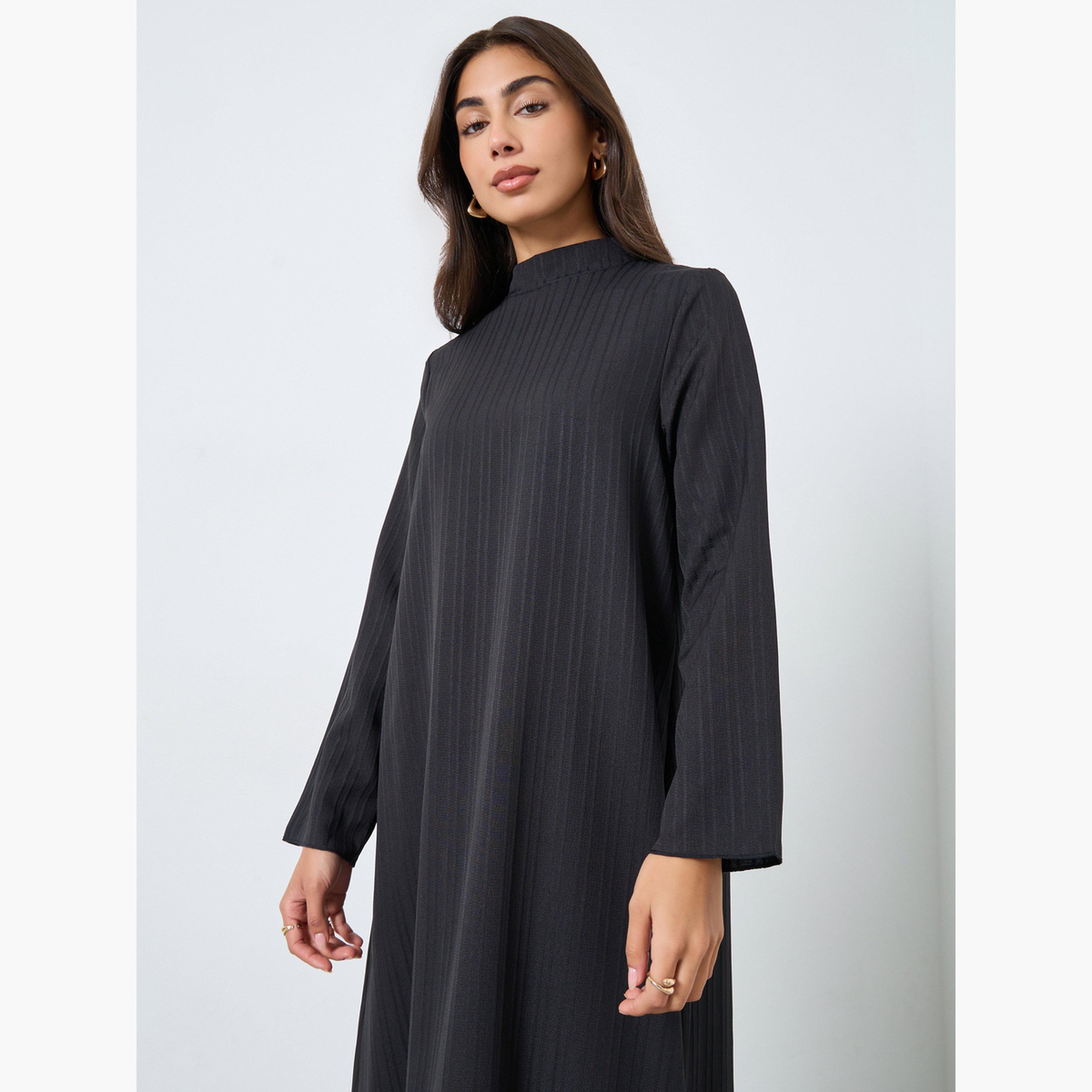 Styli Textured High Neck Jalabiya-women-arabicclothing-jalabiyas-image-3