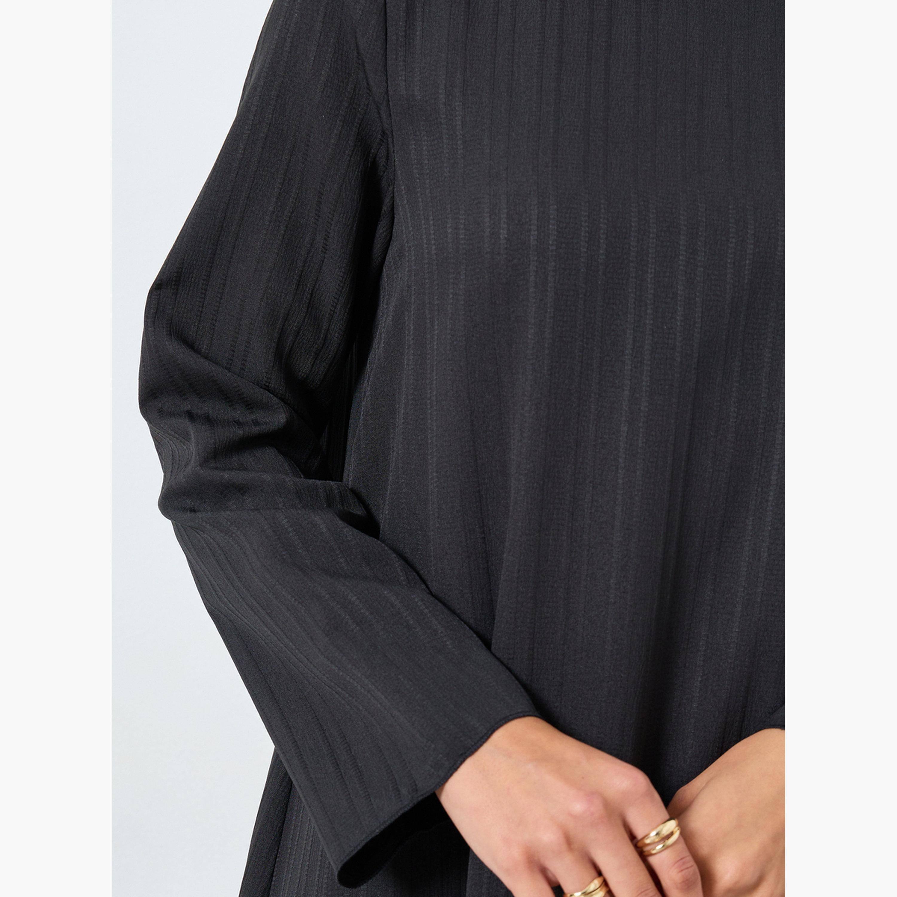 Styli Textured High Neck Jalabiya-women-arabicclothing-jalabiyas-image-4