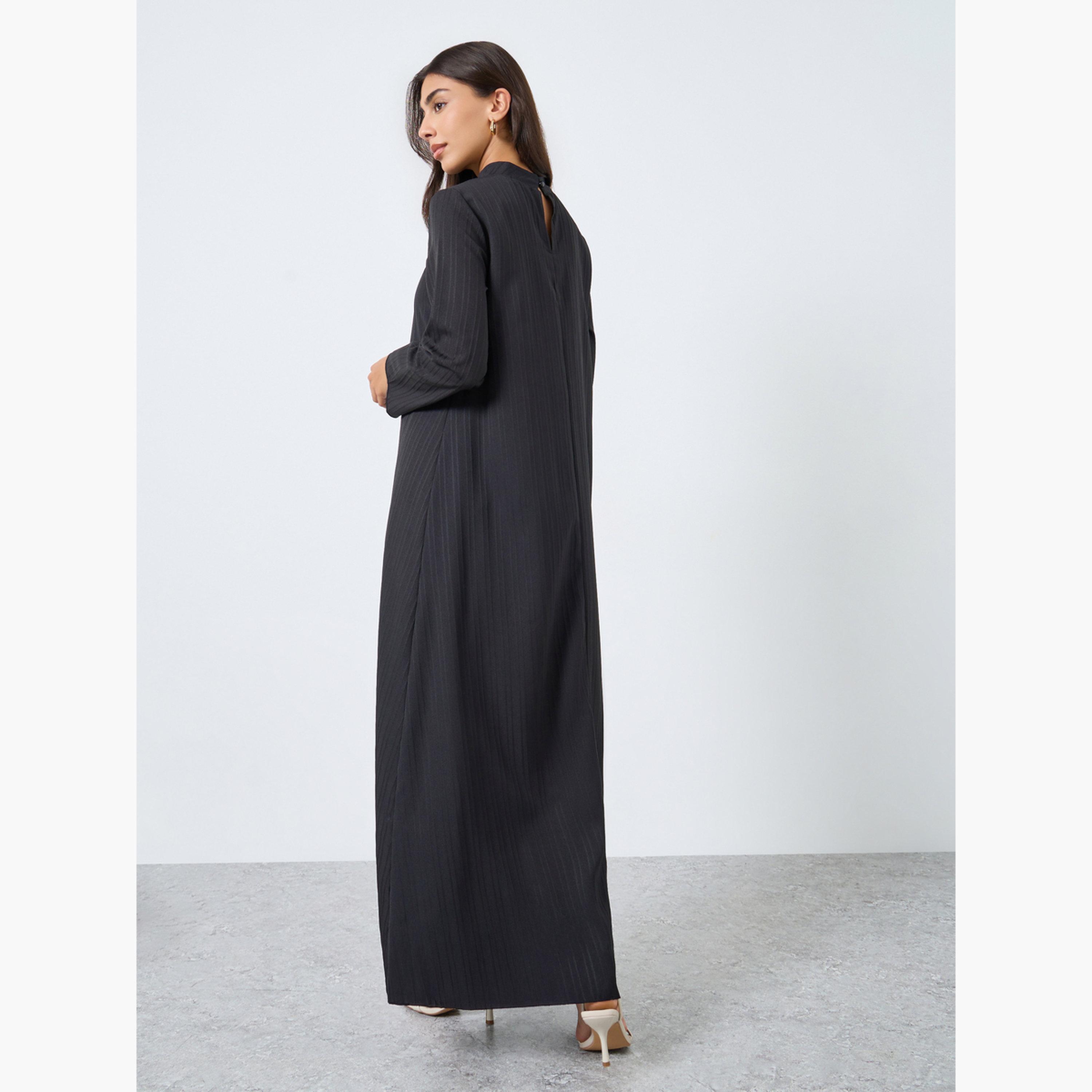 Styli Textured High Neck Jalabiya-women-arabicclothing-jalabiyas-image-5