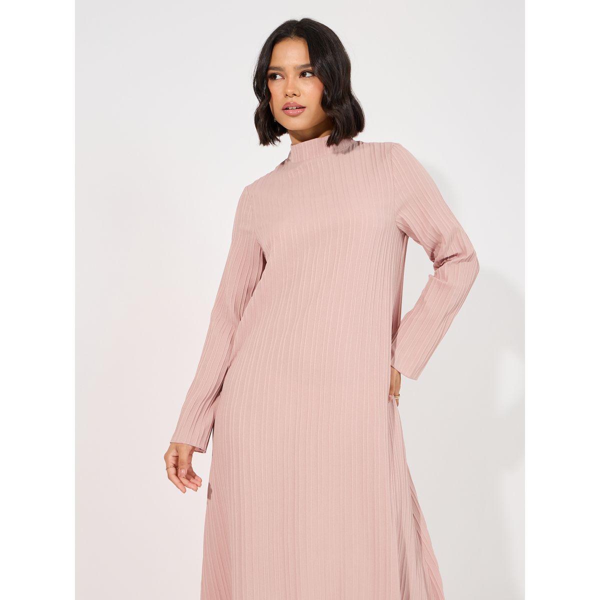 Styli Textured High Neck Jalabiya-women-arabicclothing-jalabiyas-image-2