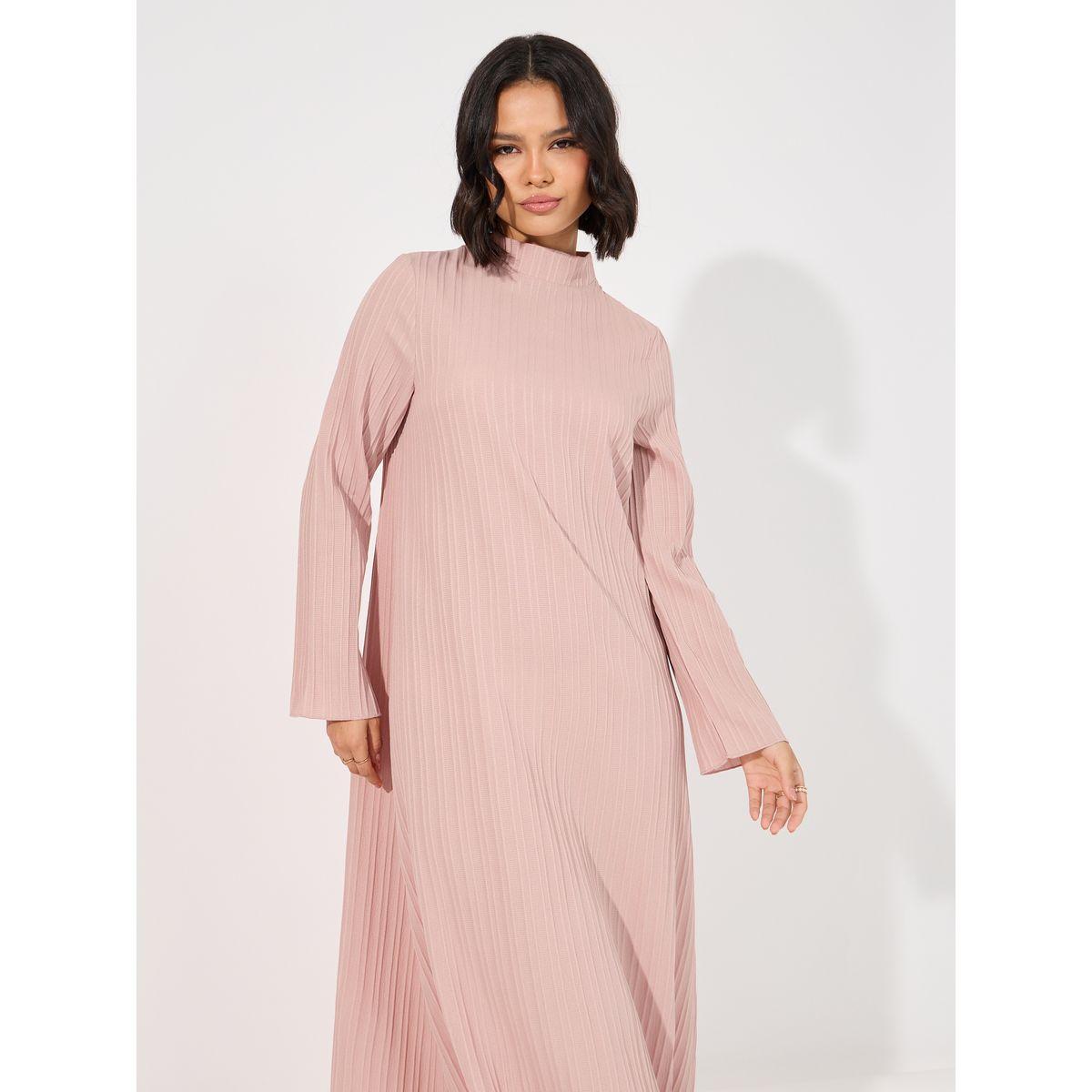 Styli Textured High Neck Jalabiya-women-arabicclothing-jalabiyas-image-5