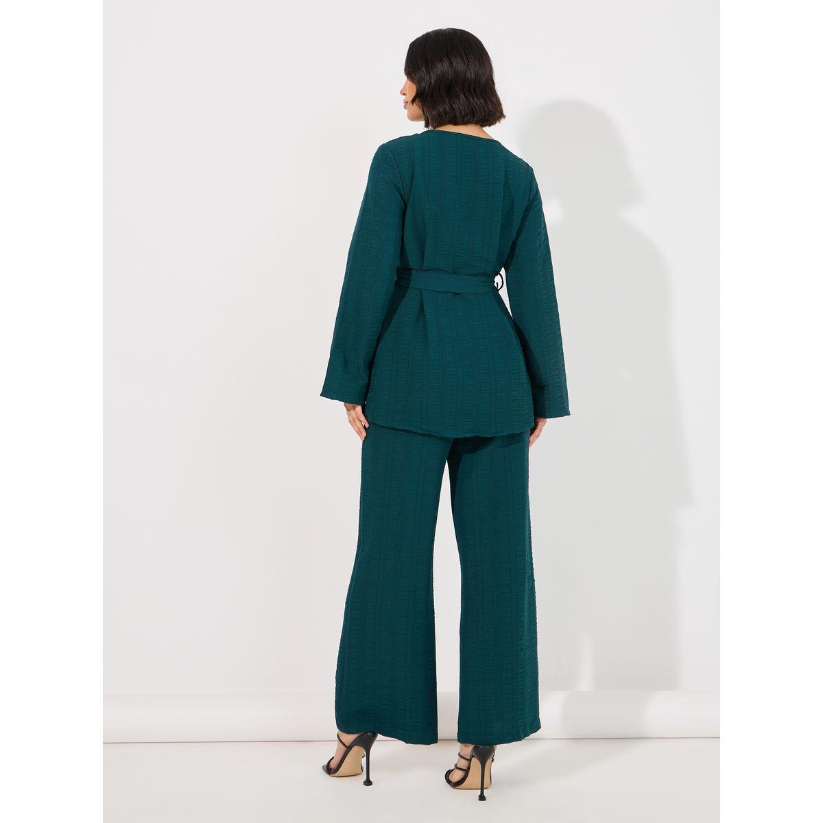 Styli Textured Longline Top & Wide Leg Pants Modest Set-women-arabicclothing-sets-image-4