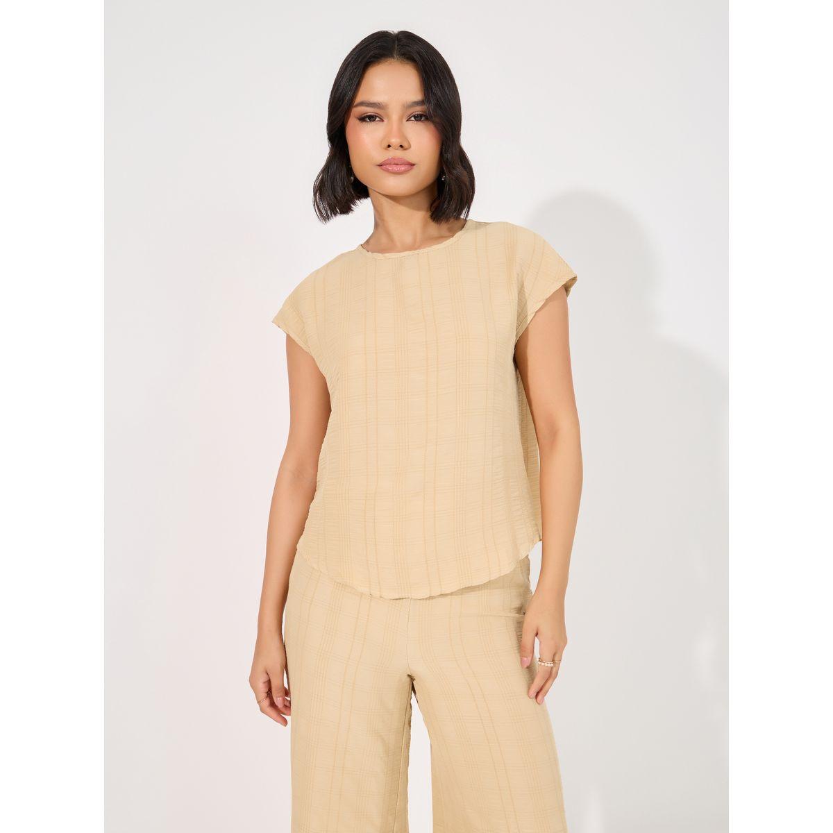 Styli Textured Top & Wide Leg Pants Modest Set-women-clothing-coordsets-image-2