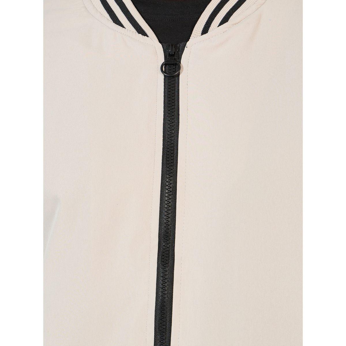 Styli Contrast Sleeve & Rib Detail Bomber Jacket with Welt Pockets-men-clothing-jacketsandblazers-jackets-image-4