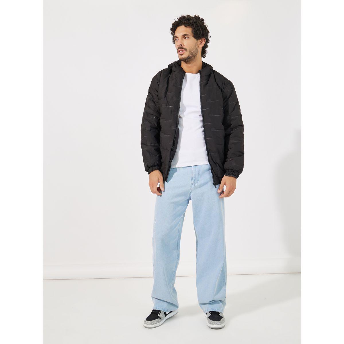 Styli Patterned Quilted Puffer Jacket with Hood-men-clothing-jacketsandblazers-jackets-image-2
