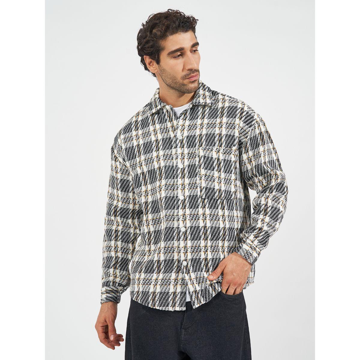 شاكيت تويد فضفاض مع أزرار غلق-men-clothing-jacketsandblazers-jackets-image-3