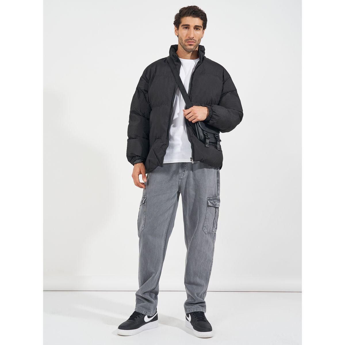 Styli Quilted High Neck Heavy Puffer Jacket with Front Zip-men-clothing-jacketsandblazers-jackets-image-2