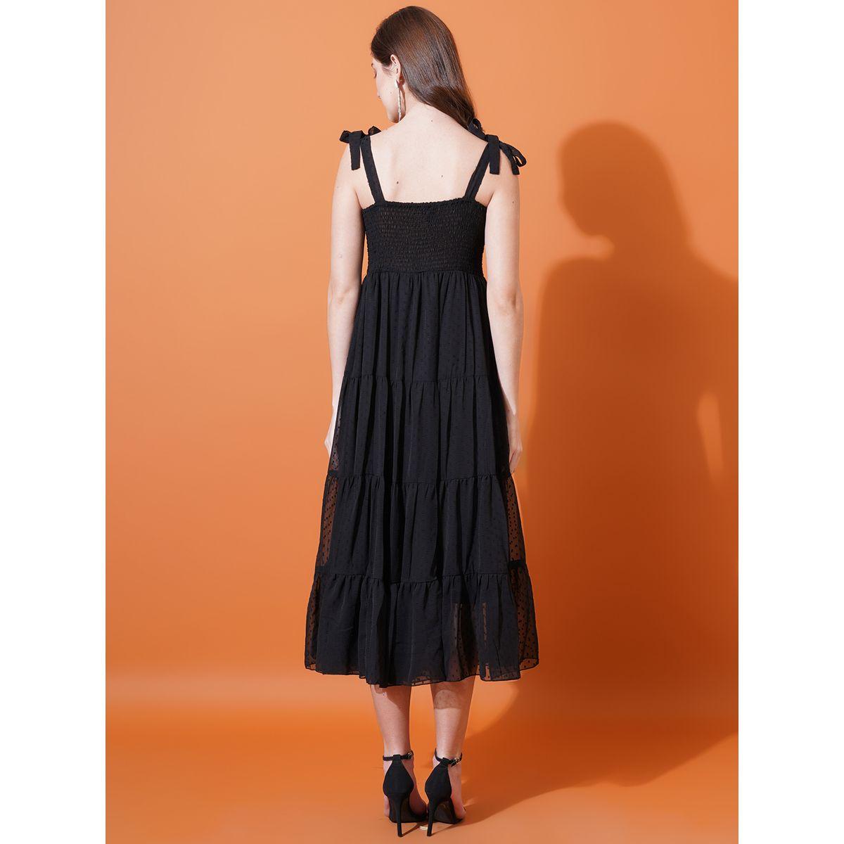 U&F X Styli  Dobby Sweetheart Neck Tiered Midi Dress-women-clothing-dresses-image-2