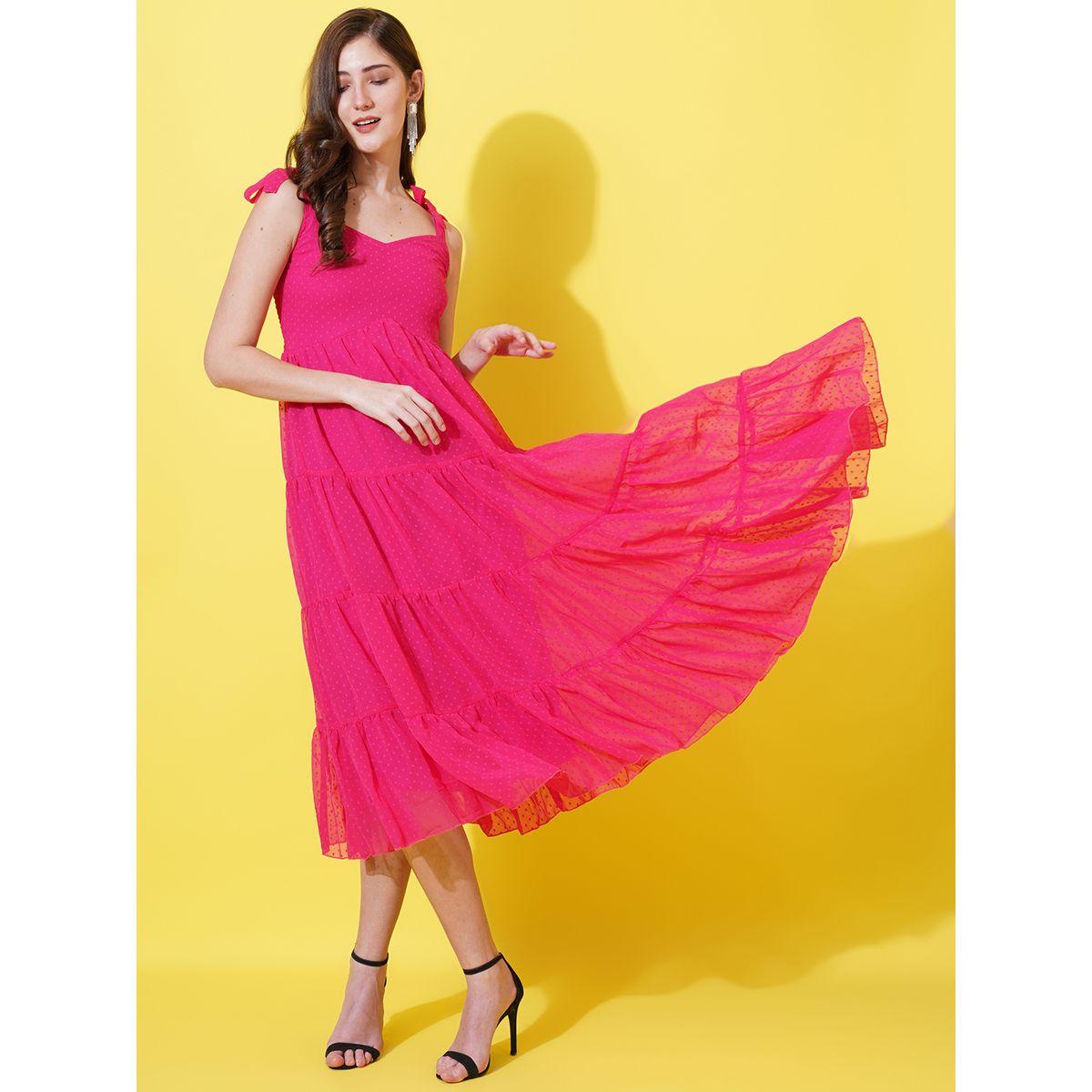 U&F X Styli  Dobby Sweetheart Neck Tiered Midi Dress-women-clothing-dresses-image-1