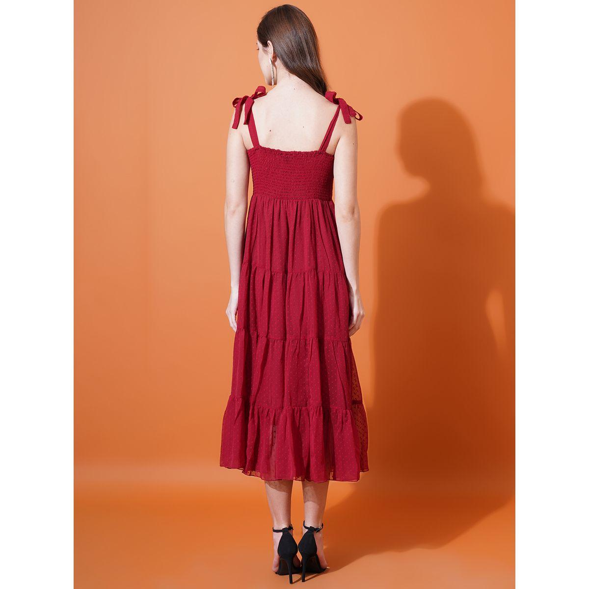 U&F X Styli  Dobby Sweetheart Neck Tiered Midi Dress-women-clothing-dresses-image-3