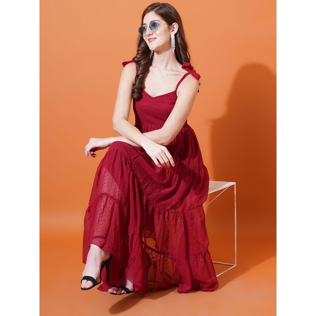 U&F X Styli  Dobby Sweetheart Neck Tiered Midi Dress-women-clothing-dresses-image-4