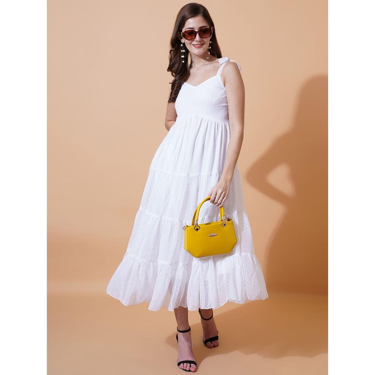 فستان ميدي سادة بياقة على شكل قلب يو آند إف × ستايلي-women-clothing-dresses-image-4