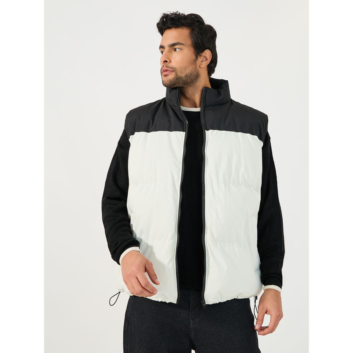 جاكيت منفوخ بلا أكمام ونمط كتل الالوان مع جيوب-men-clothing-jacketsandblazers-jackets-image-3
