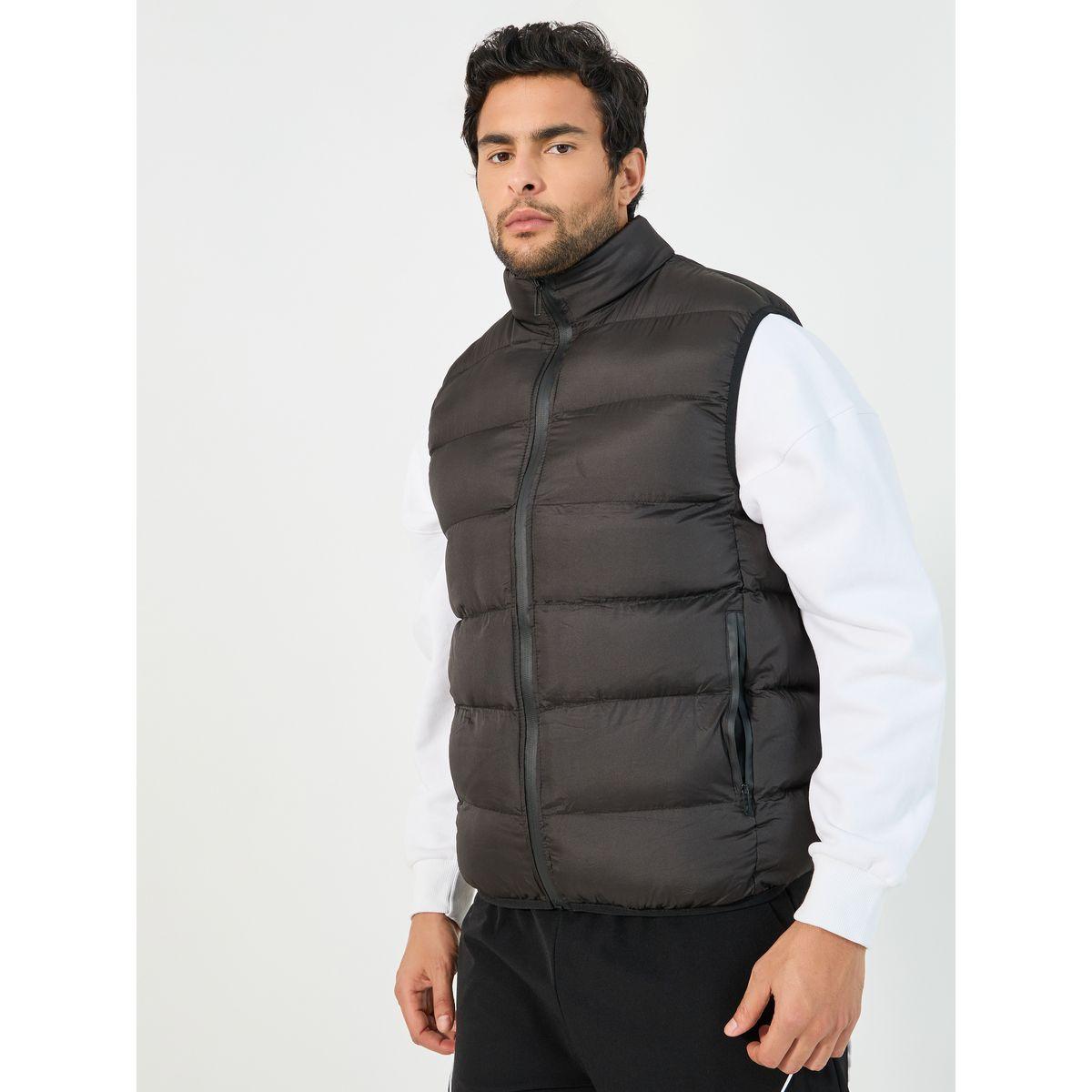 Styli Sleeveless Puffer Jacket with Contrast Zipper Detail-men-clothing-jacketsandblazers-jackets-image-1