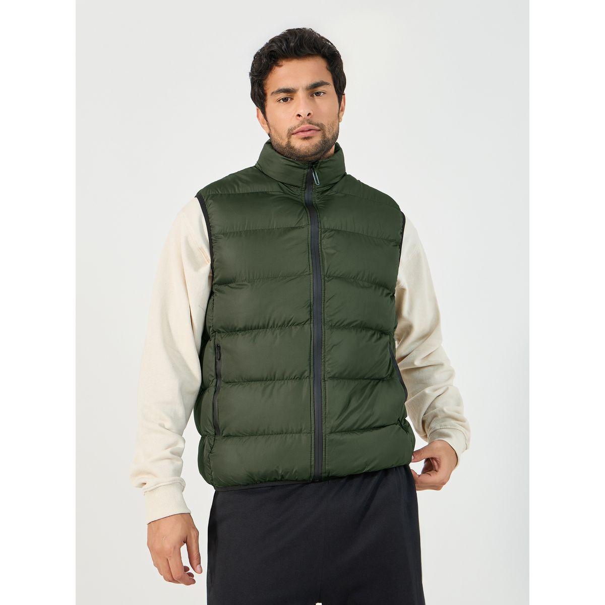 Styli Sleeveless Puffer Jacket with Contrast Zipper Detail-men-clothing-jacketsandblazers-jackets-image-1