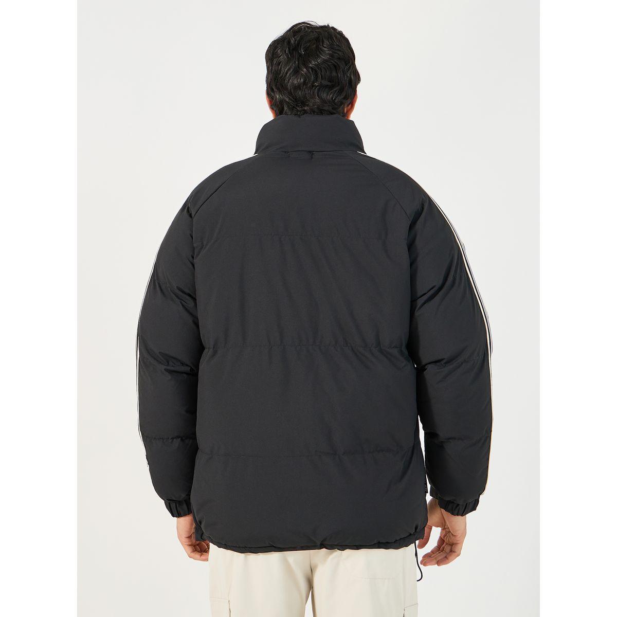 Styli Contrast Stripe Detail Heavy Quilted Puffer Jacket with Concealed Zip Placket-men-clothing-jacketsandblazers-jackets-image-6