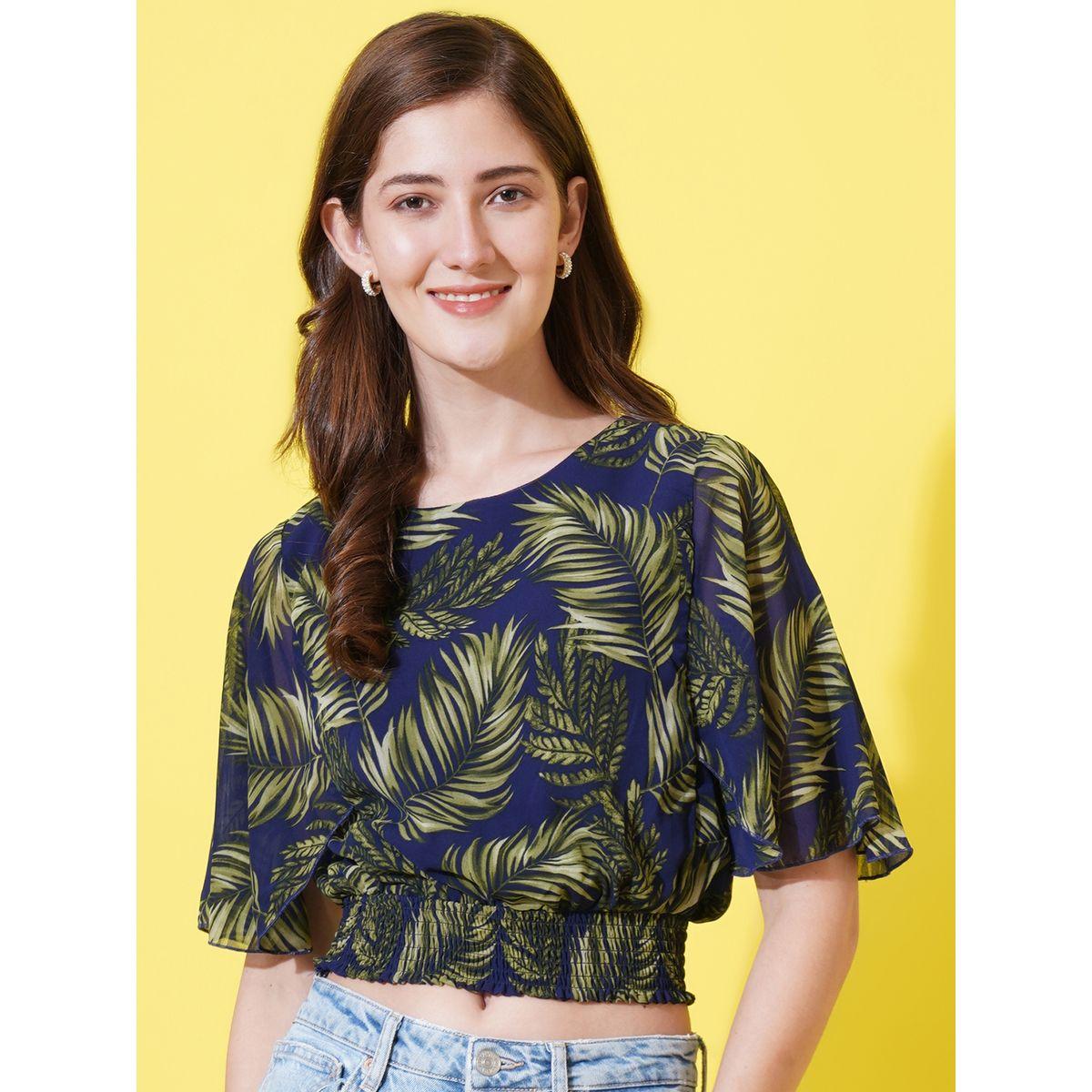 U&F X Styli  Tropical Print Crop Top with Tie-Back-women-clothing-shirtsandblouses-blouses-image-1