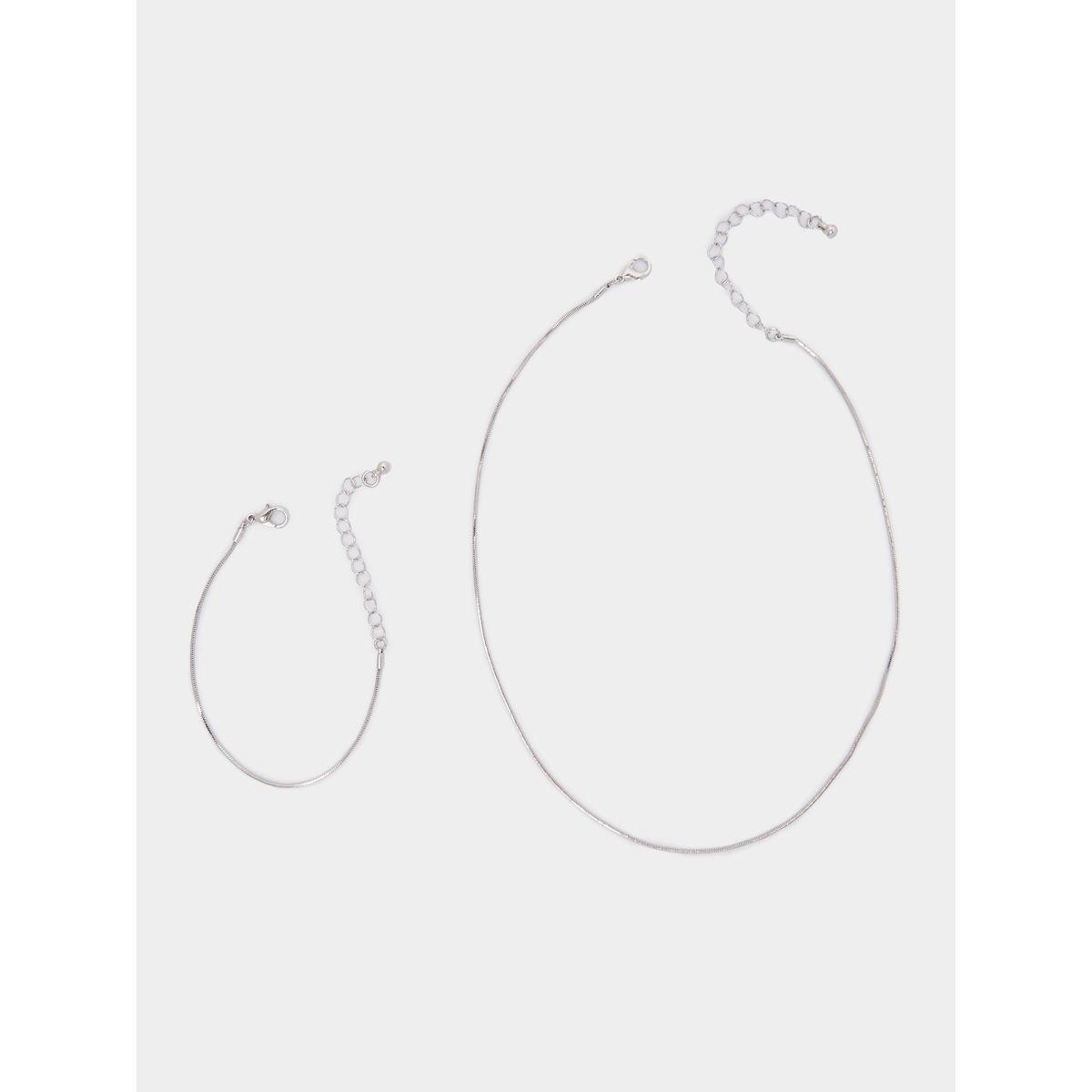 Styli Flat Chain Necklace & Bracelet Set-women-watchesandjewellery-jewellery-necklacesandpendants-image-2