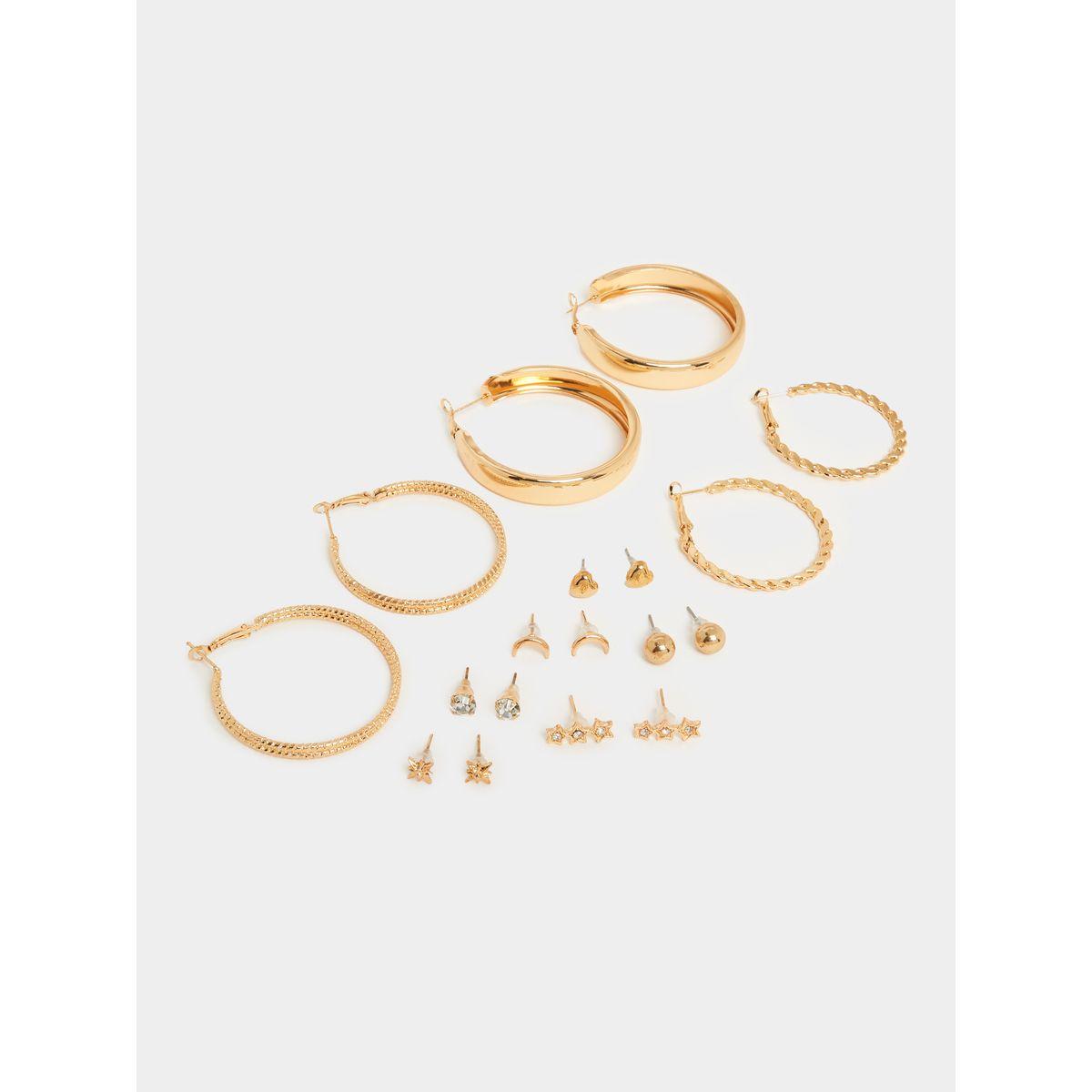 Styli Set of 9 - Star Accent Assorted Earrings-women-watchesandjewellery-jewellery-earrings-image-1