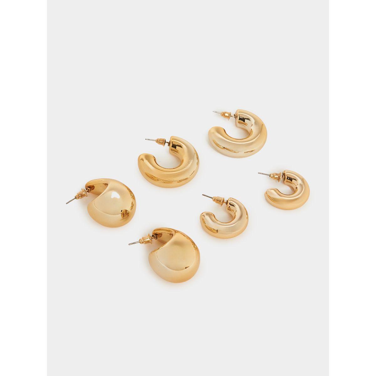 Styli Set of 3 - Thick Hoop Earrings-women-watchesandjewellery-jewellery-earrings-image-1