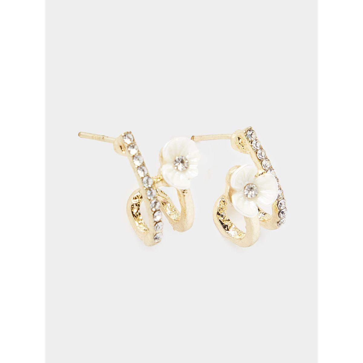 Styli Floral Design Earrings-women-watchesandjewellery-jewellery-earrings-image-2