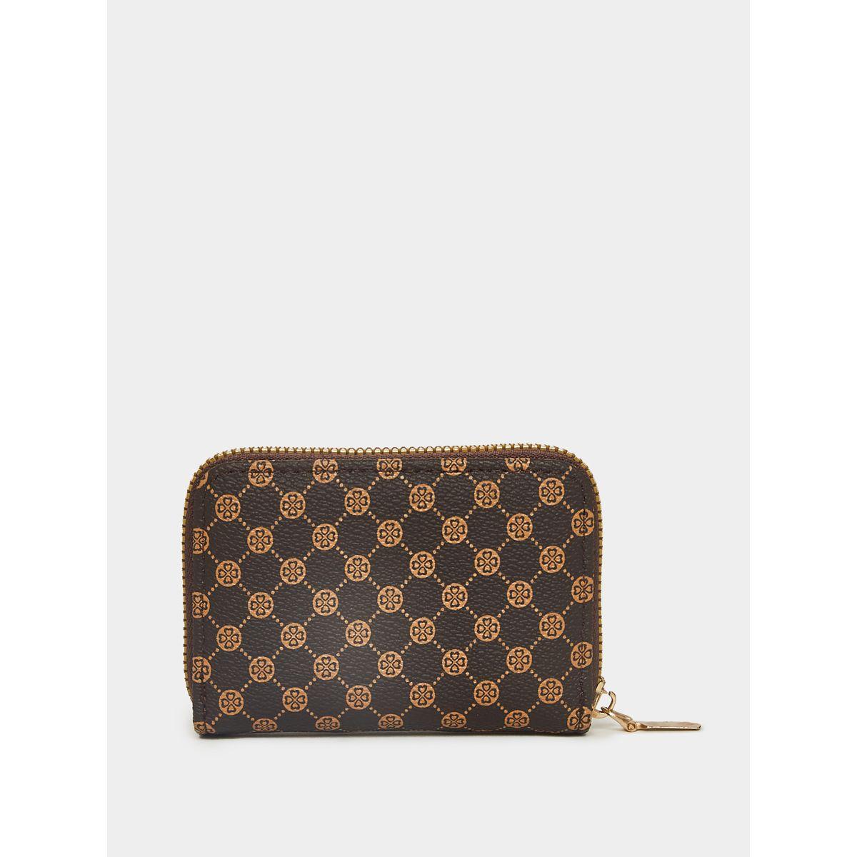 Styli Textured Print Wallet with Zip Closure-women-bagsandwallets-wallets-image-2