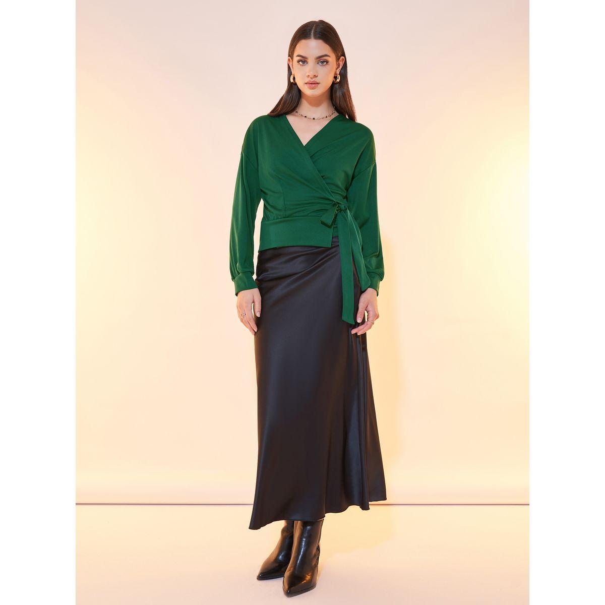 بلوزة سادة بنمط لف وأكمام طويلة-women-clothing-shirtsandblouses-blouses-image-3