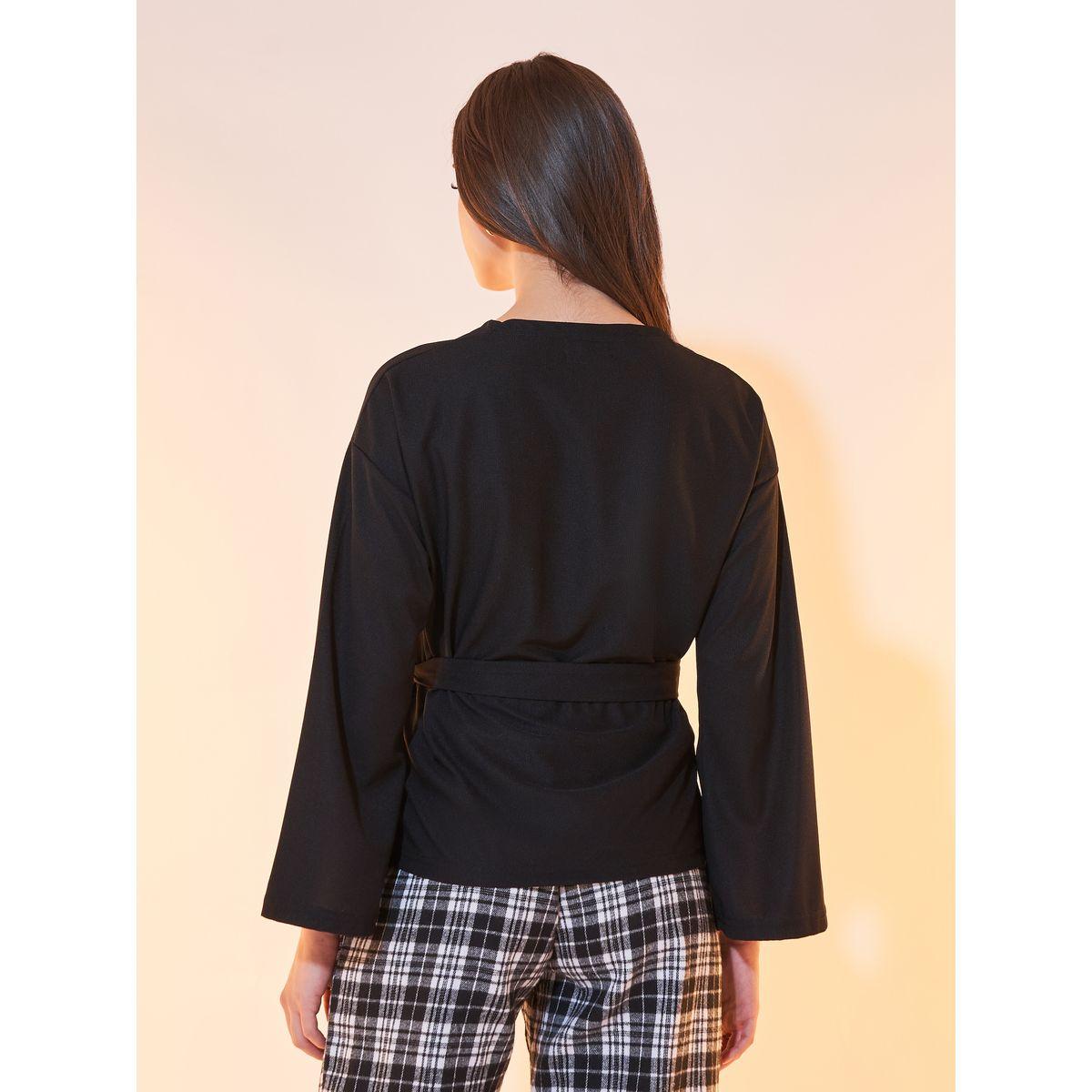 بلوزة محبوكة بنمط لف وأكمام طويلة-women-clothing-shirtsandblouses-blouses-image-1